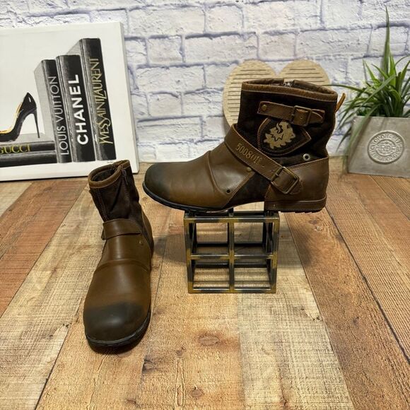 Otto's Leather Motorcycle Biker Boots - Picture 4 of 11